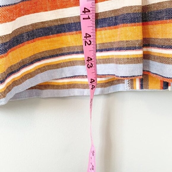 NEW Gilli linen blend bold striped dual v-neck sleeveless‎ fitted lined dress - Picture 7 of 10